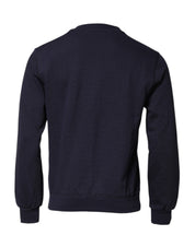 Dark Blue Logo Crew Neck Pullover Sweater