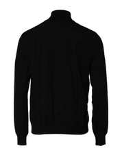 Black White Bandana Print Full Zip Sweater