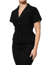 Svart axelväska i läder med logotypplakett