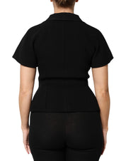 Svart axelväska i läder med logotypplakett