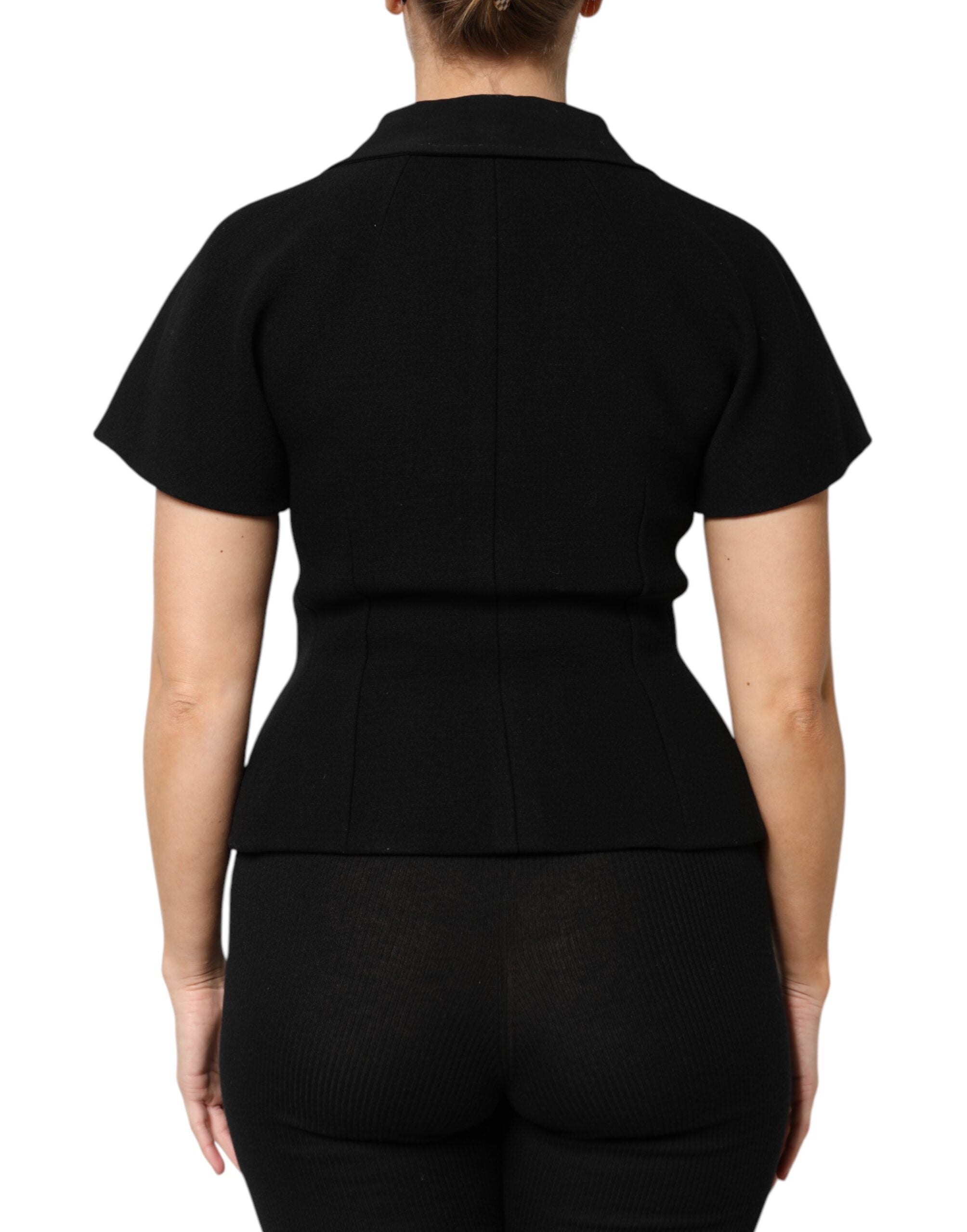 Svart axelväska i läder med logotypplakett