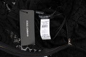 Black Ricamo Knitted Full Length Maxi Dress