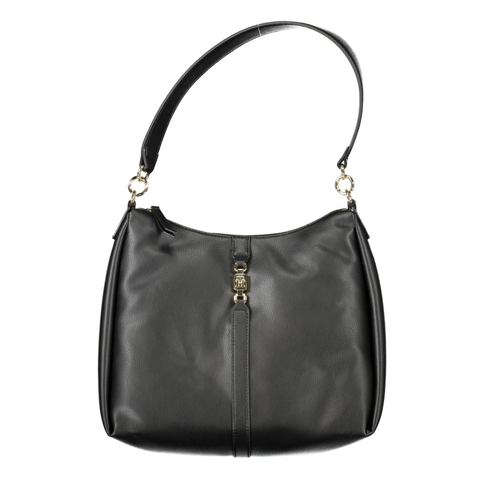Tommy Hilfiger Black Recycled Polyester Shoulder Bag