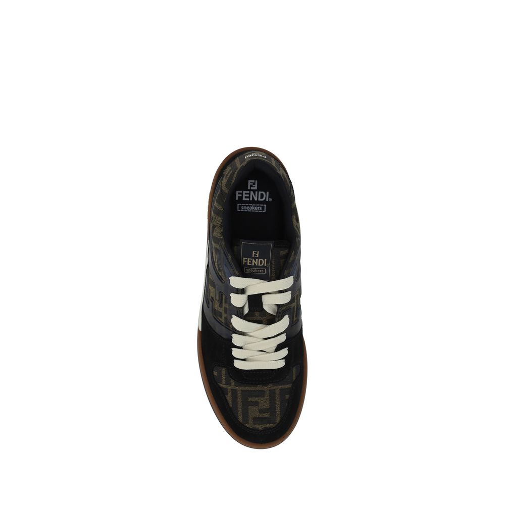Fendi Multicolor Polyester Cotton Low Top Sneakers