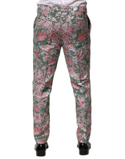 Multicolor Floral Jacquard Pants