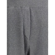 Gray Cotton Casual Pants