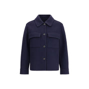 Blue Fleece Wool Coat