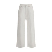 White Cotton Straight-Leg Jeans