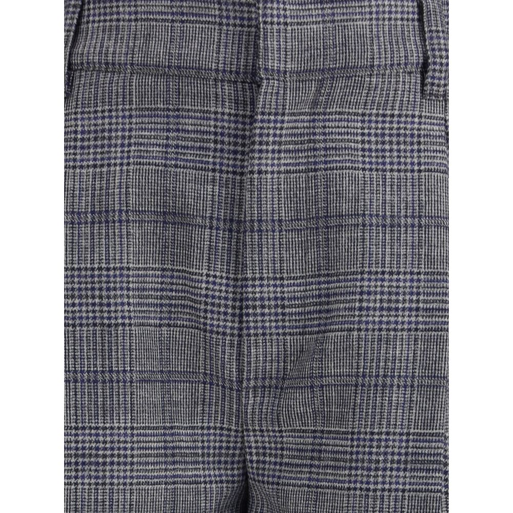 Gray Fleece Wool Casual Pants