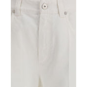 White Cotton Straight-Leg Jeans