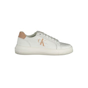 Calvin Klein White Leather Recycled Polyester Sneaker