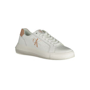 Calvin Klein White Leather Recycled Polyester Sneaker