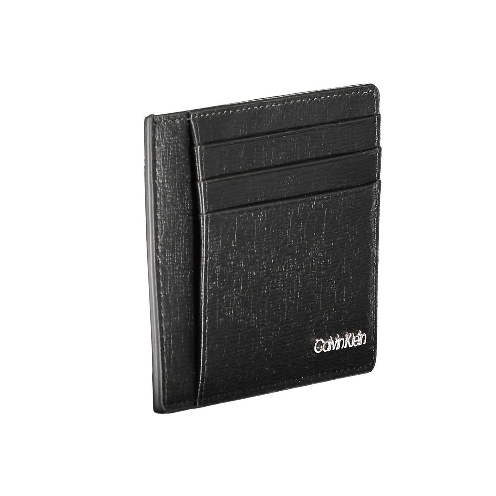 Calvin Klein Black Polyurethane Card Holder