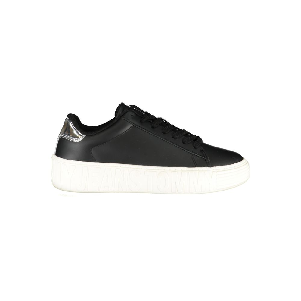 Tommy Hilfiger Black Leather Sneakers