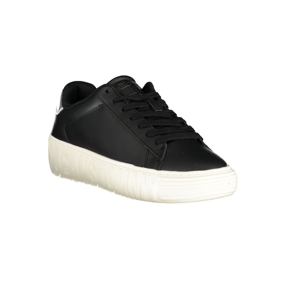 Tommy Hilfiger Black Leather Sneakers