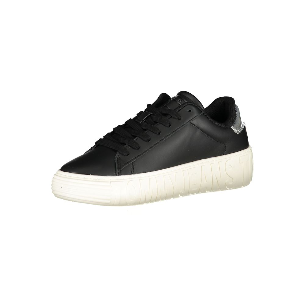Tommy Hilfiger Black Leather Sneakers