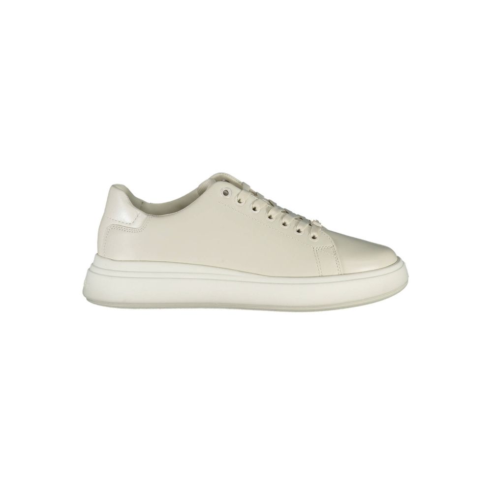 Calvin Klein Beige Leather Sneakers