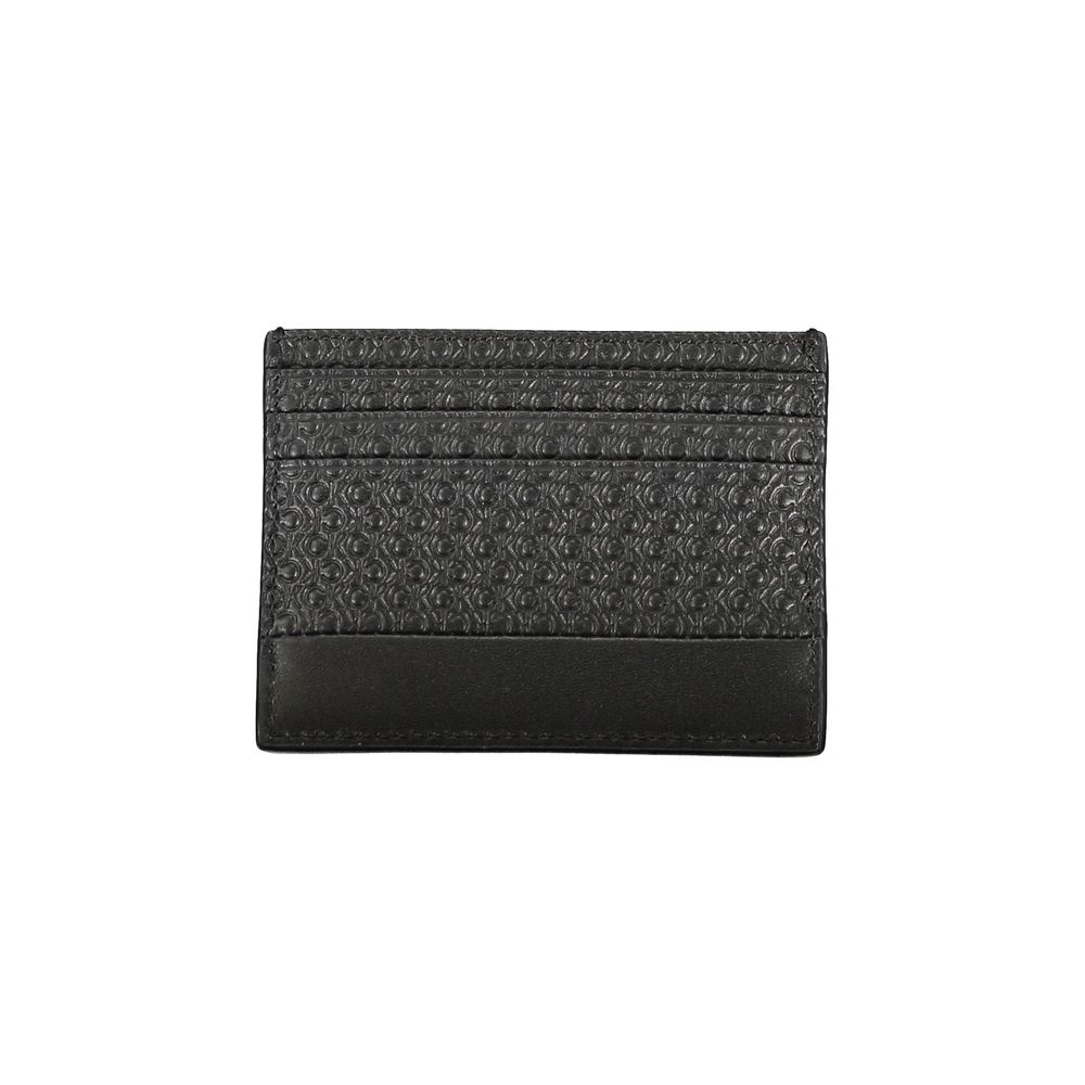 Calvin Klein Black Polyurethane Card Holder
