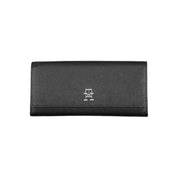 Black wallet with a brand logo on a white background