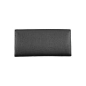 Black leather wallet on a white background