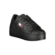 Tommy Hilfiger Black Polyurethane Wedge Sneakers
