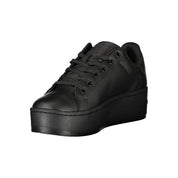 Tommy Hilfiger Black Polyurethane Wedge Sneakers