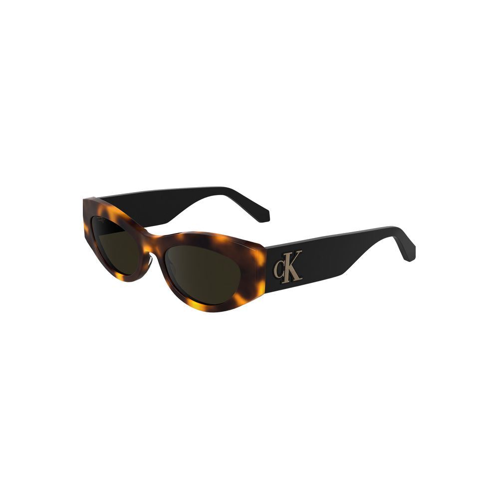 Calvin Klein Brown Bio-Acetate Cat-Eye Sunglasses