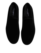 Dolce & Gabbana Black Velvet Loafers