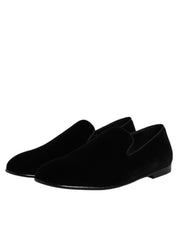 Dolce & Gabbana Black Velvet Loafers