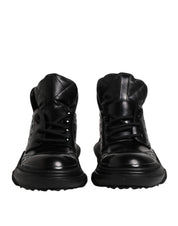 Svarta läderboots för män, vardagsmodell.