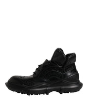 Svarta läderboots för män, vardagsmodell.