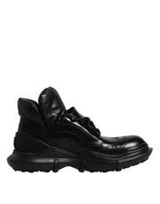 Svarta läderboots för män, vardagsmodell.