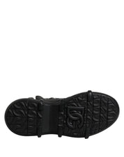 Svarta läderboots för män, vardagsmodell.