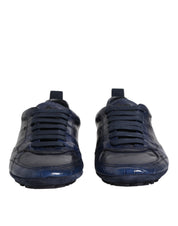 Dolce & Gabbana Dark Blue Crocodile Leather Low Top Sneakers
