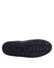 Dolce & Gabbana Dark Blue Crocodile Leather Low Top Sneakers