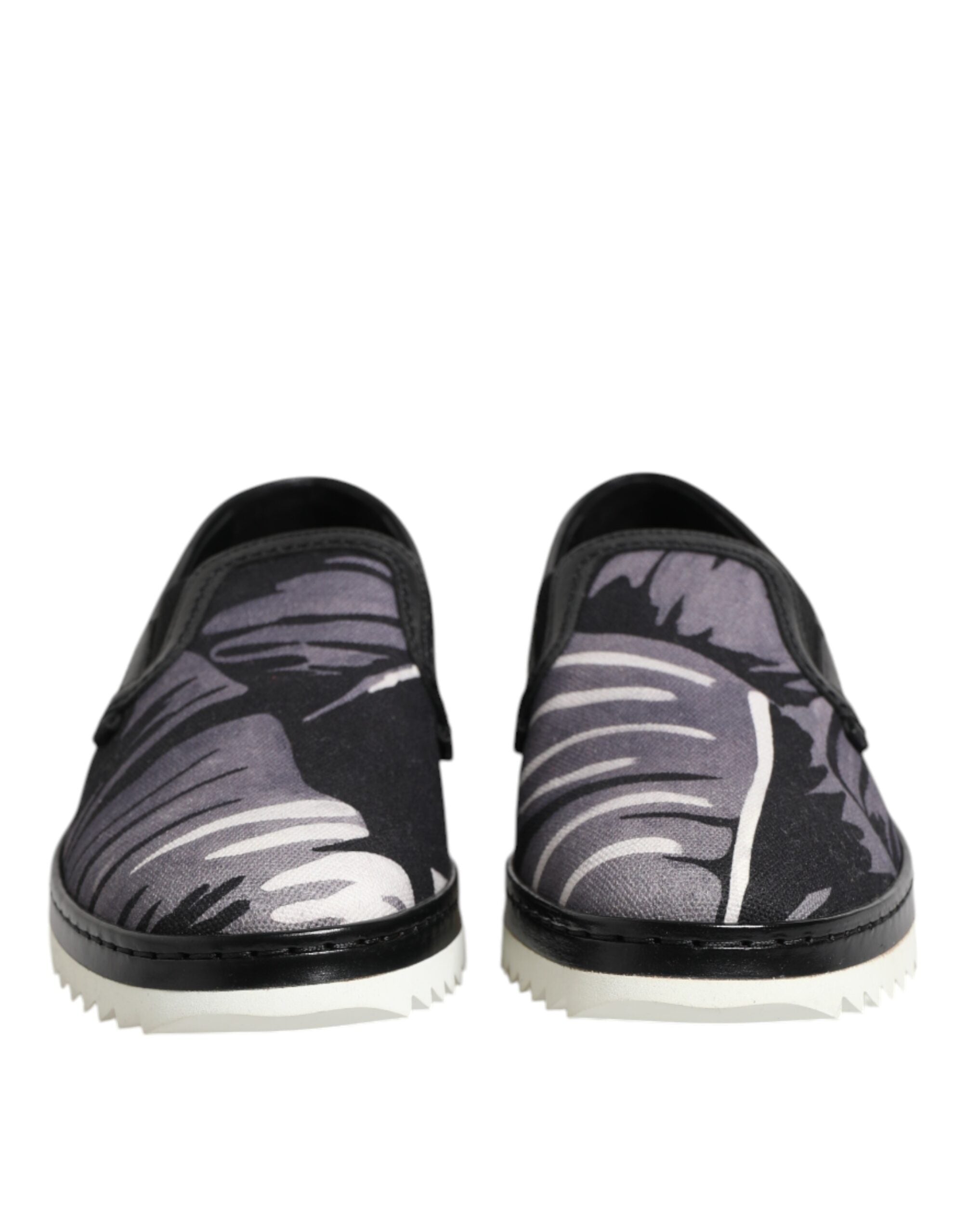 Dolce & Gabbana Black Cotton Leather Low-top Sneakers