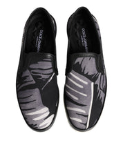 Dolce & Gabbana Black Cotton Leather Low-top Sneakers
