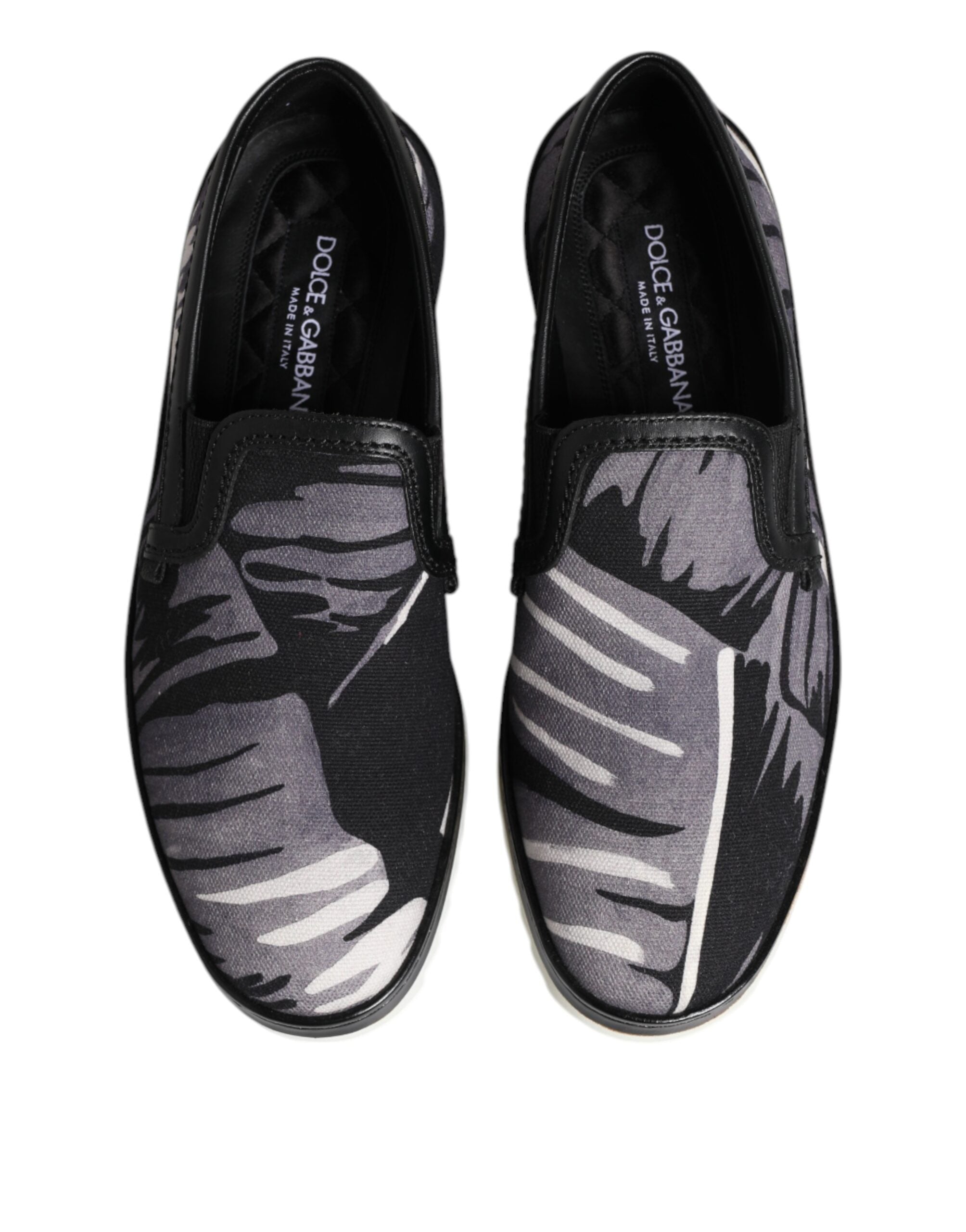 Dolce & Gabbana Black Cotton Leather Low-top Sneakers