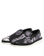 Dolce & Gabbana Black Cotton Leather Low-top Sneakers