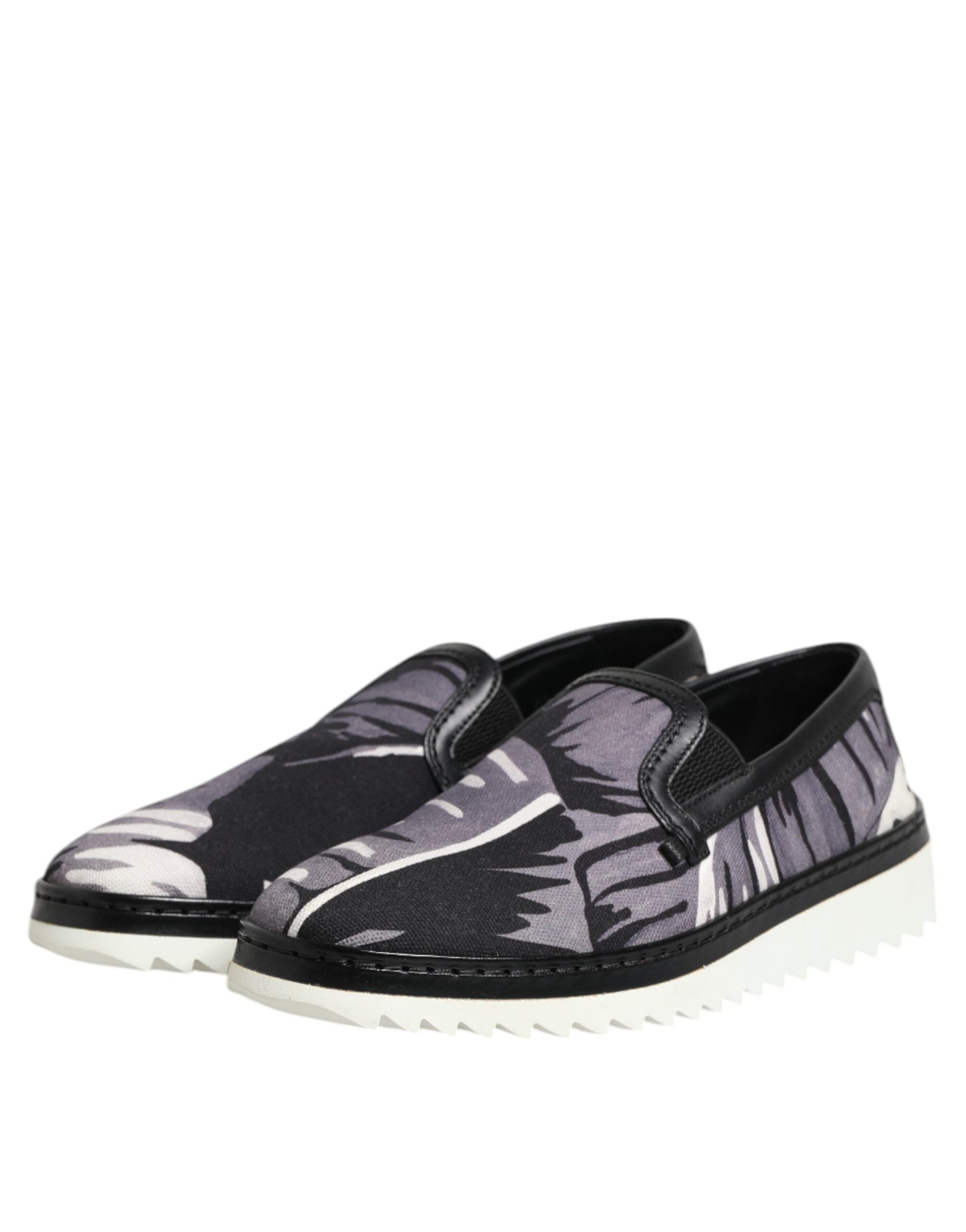 Dolce & Gabbana Black Cotton Leather Low-top Sneakers