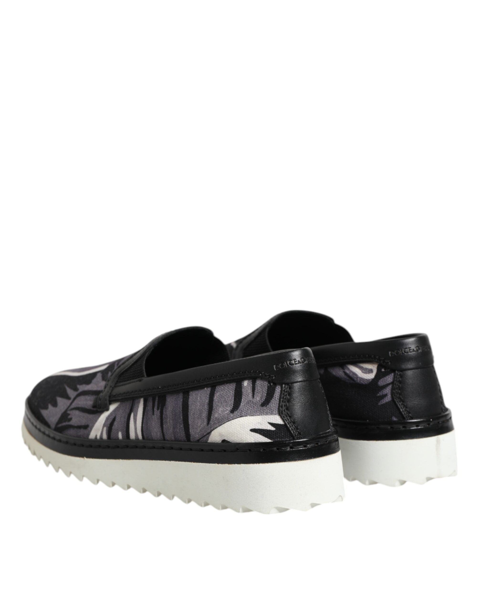 Dolce & Gabbana Black Cotton Leather Low-top Sneakers