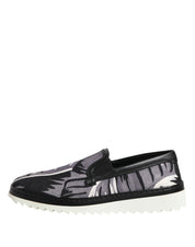 Dolce & Gabbana Black Cotton Leather Low-top Sneakers