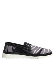 Dolce & Gabbana Black Cotton Leather Low-top Sneakers