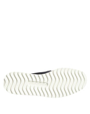 Dolce & Gabbana Black Cotton Leather Low-top Sneakers