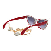Guess Red Plastic Cat Eye Sunglasses