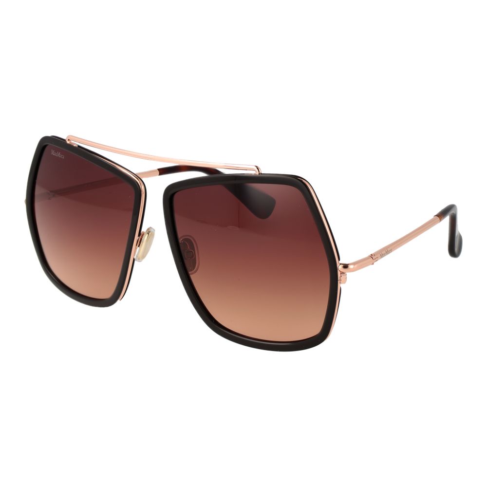 Max Mara Brown Metal Sunglasses with Pink Lenses