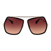 Max Mara Brown Metal Sunglasses with Pink Lenses