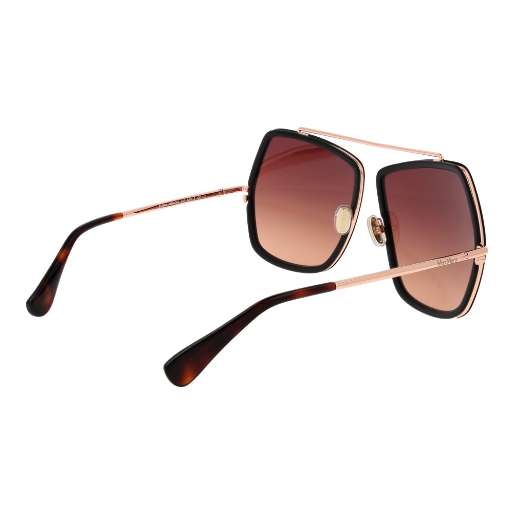 Max Mara Brown Metal Sunglasses with Pink Lenses
