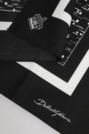 Svartvit bomullsmönstrad halsduk