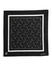 Svartvit fyrkantig halsduk med bomullstryck